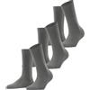 FALKE Family Multipack W So cotone sostenibile tinta unita confezione di 3 paia, Calzini Donna, Grigio Greymix 3399, 39-42