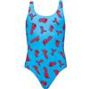 PUMA Printed Costume da Bagno, Blu/Rosso, 140 Bambine e Ragazze