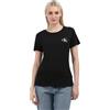 Calvin Klein T-Shirt Donna Maniche Corte Confezione da 2 Monologo Slim Scollo Rotondo, Multicolore (CK Black/Ivory), XXS