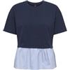 Only Onlleonida S/S Woven Flared Top Jrs, Blazer Blu Marine, M Donna