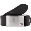 Tommy Hilfiger Uomo Cintura TH Plaque Belt 3.5 Adj Cintura in Pelle, Nero (Black), 95 cm