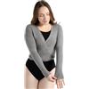 Capezio 11381W Maglione Avvolgere, Grigio, M Donna