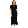 Calvin Klein Donna Abito a T-Shirt Monologo Long Rib Tee con Scollo Rotondo, Nero (CK Black), XS