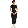 Tommy Jeans Donna Abito Attillato Logo Slim Fit, Nero (Black), L