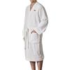 Lacoste - Accappatoio classico in piqué, 100% morbida spugna di cotone, unisex per adulti donne e uomini, accappatoio di lusso per spa, super assorbente e ad asciugatura rapida, taglia unica, bianco