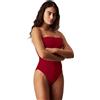 Calvin Klein Donna Costume da Bagno One Piece a Fascia, Rosso (Quaint Berry), XS