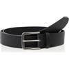 Calvin Klein Uomo Cintura Classic Flat 3,5 cm Cintura in Pelle, Nero (Black/Antique Silver), 95 cm