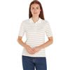 Tommy Hilfiger Donna Maglietta Polo Maniche Corte Stripe Slim Fit, Bianco (Breton STP/Ecru/Classic Beige), XXL