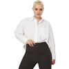TRENDYOL Donne Dritto Manica Lunga Regolare Plus Size Shirt, Bianco, 52