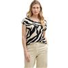 TOM TAILOR Maglietta da Donna Girocollo, 38070 - Abstract Beige Zebra, S
