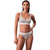 Calvin Klein Donna Bralette Lightly Lined con Fascia con Logo, Grigio (Grey Heather), M