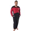 Intimo Star Trek Men's The Next Generation TNG Picard Command Uniform One Piece Costume Pajama Union Suit (S/M)