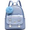 I IHAYNER Zaino alla moda per ragazze, mini zaino, borsa per donne, ragazze, adolescenti, borse in pelle PU con pompon, zaino borsa a tracolla, Blu brillante, Small, moderno