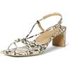 Amazon Essentials Sandali da donna con tacco a blocco, finta pelle di serpente grigia, 40