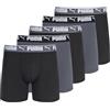 Puma Men's 5 Pack Performance Boxer Briefs, Black/Grey