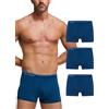 POMPEA 3 Pezzi Boxer Uomo in Cotone Elasticizzato Seamless, Mutande con Cinturino Elastico Logato