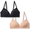 Amazon Essentials Bralette con Scollo Profondo, Imbottita, senza Ferretto, in Microfibra Ultra Liscia, Elasticizzato in 4 direzioni Donna, Confezione da 2, Bronzo Lavato/Nero, 1E