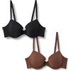 Amazon Essentials Reggiseno a Mezza Coppa in Microfibra Donna, Confezione da 2