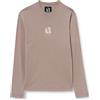 Armani Exchange T-Shirt da Uomo Icon Project, Logo Ricamato, Manica Lunga, Marrone, XS, Legno, XS