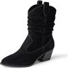 Amazon Essentials Stivali a Metà Polpaccio Stile Western Donna, Nero, 36 EU