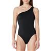 Amazon Essentials Costume da Bagno Intero Monospalla Donna, Nero Slavato, 48