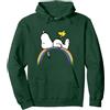 Peanuts Arachidi - Snoopy Rainbow Felpa con Cappuccio, Unisex per Adulti, Verde Foresta, XL