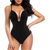 Decorus Shapewear Body per le donne Controllo della pancia Body Shaper Perizoma U Plunge Fajas Reggiseno incorporato Top Vita Trainer Corsetto, nero, Small