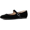 Amazon Essentials Ballerine Mary Jane Donna, Nero Velluto, 38.5 EU