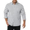 Amazon Essentials Camicia in Popeline Elasticizzato A Manica Lunga dalla vestibilità Regolare Uomo, Blu Marino Bianco Motivo Scozzese, S