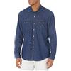 Amazon Essentials Camicia in Denim a Maniche Lunghe Regular Fit Uomo, Blu, S