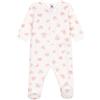Petit Bateau Pyjama Bébé En Molleton Gratté À col Imprimé Cœurs A0dvs04 Abbigliamento Notte Bimba 0-24 (Pacco da 1)
