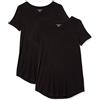 Amazon Essentials Tunica con Scollo Rotondo a Maniche Corte Donna, Pacco da 2, Nero, L