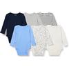 Amazon Essentials Body in Cotone a Maniche Lunghe Unisex - Bimbi 0-24, Confezione da 6