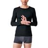 Damart T-Shirt con Scollo Tondo in Thermolactyl, Filato Classico, Maniche Lunghe Nero S