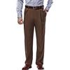 Haggar Men's Mynx Gabardine Hidden Expandable Waist Pleated Dress Pant,Oak,38x34