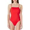 Amazon Essentials Costume da Bagno Intero con Scollo Quadrato Donna, Rosso Papavero Brillante, 46
