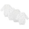 BABIDU | Set 4 Body Neonato Manica Lunga Apertura Spalla - 100% Cotone, Morbidi e Traspiranti - Unisex Bambino e Bambina, Facile da Indossare, Made in Europe