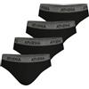 Athena Basic Cotton Slip Boxer (Confezione da 4) da Uomo, Nero (Black), XXXL