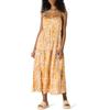 Amazon Essentials Maxi Abito a Balze a Trapezio, Vita Impero, Scollo a Cuore, in Raso di Cotone Donna, Giallo Drato Beige Multi Folk Floral, XXS