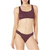 Amazon Essentials Top Corto da Mare con Scollo Rotondo Donna, Rosso Mattone Leopardata, 46