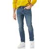 Amazon Essentials Jeans elasticizzati a vita alta vestibilità attillata Uomo, Delavé Medio, 32W / 33L