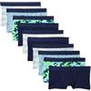 Amazon Essentials Boxer Aderenti in Jersey di Cotone Bambini e ragazzi, Confezione da 10, Camoflage/Dinosauro/Strisce, 11-12 anni