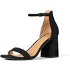 Amazon Essentials Sandalo con Tacco Alto a Blocco Donna, Nero Finta Scamosciato, 42.5 EU