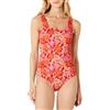 Amazon Essentials Costume da Bagno Intero da Donna (Disponibile in Taglie Forti), Rosso Brillante Multicolore Floreale, XS