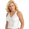 Exquisite Form, 5107565, Reggiseno Senza Ferretto, a Bustino, per Schiena e Postura, Completamente Dimagrante, con Chiusura Frontale e Pizzo, Bianco, 3D (Taglia Produttore: 34D)