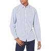 Amazon Essentials Camicia Casual in Popeline a Maniche Lunghe vestibilità Regular Uomo, Blu Bianco Righe Verticali, S