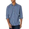 Amazon Essentials Camicia Casual in Popeline a Maniche Lunghe vestibilità Regular Uomo, Blu Motivo Scozzese, XS
