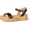 Amazon Essentials Sandalo Flatform a Due Fasce Donna, Nero, 41 EU