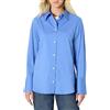 Amazon Essentials Camicia Elegante Button-Down in Popeline di Cotone Elasticizzato, Oversize Donna, Blu, XL