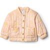 Amazon Essentials x Sofia Grainge Giacca Leggera con Stampa in Raso di Cotone Bimba 0-24, Rosa Conchiglia Effetto Cachemire Decorato, 4 anni